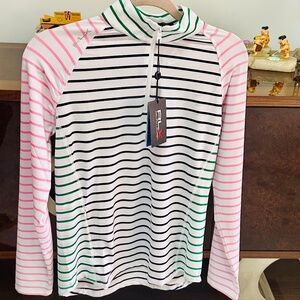 NEW RLX Golf Ralph Lauren Women's M Tailored Fit Quarter-Zip Polo Shirt NWT